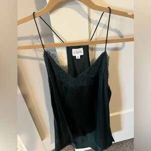 Green silk lace cami size small